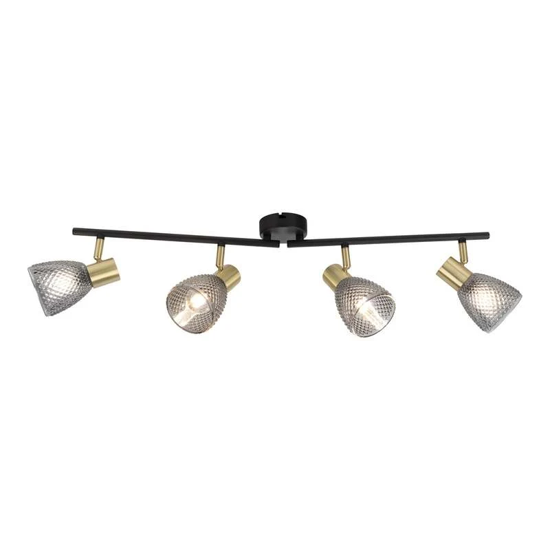 B-Ware Näve Deckenleuchte Lindita 4-flammig LED Lampe Leuchte rauchgrau 76x8,5cm