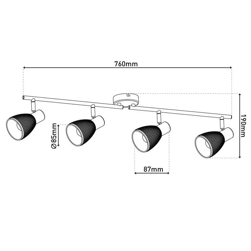 B-Ware Näve Deckenleuchte Lindita 4-flammig LED Lampe Leuchte rauchgrau 76x8,5cm