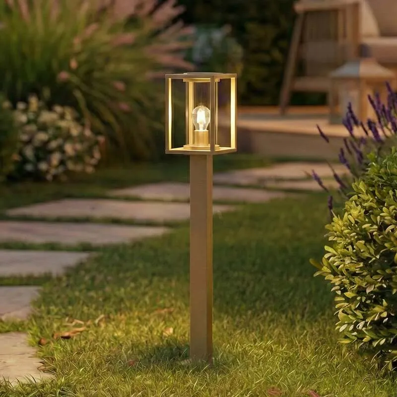 B-Ware Lucande Wegeleuchte Ferda LED Gartenleuchte Pollerleuchte dimmbar braun 100cm