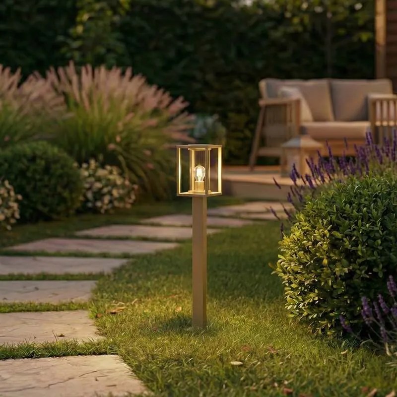 B-Ware Lucande Wegeleuchte Ferda LED Gartenleuchte Pollerleuchte dimmbar braun 100cm