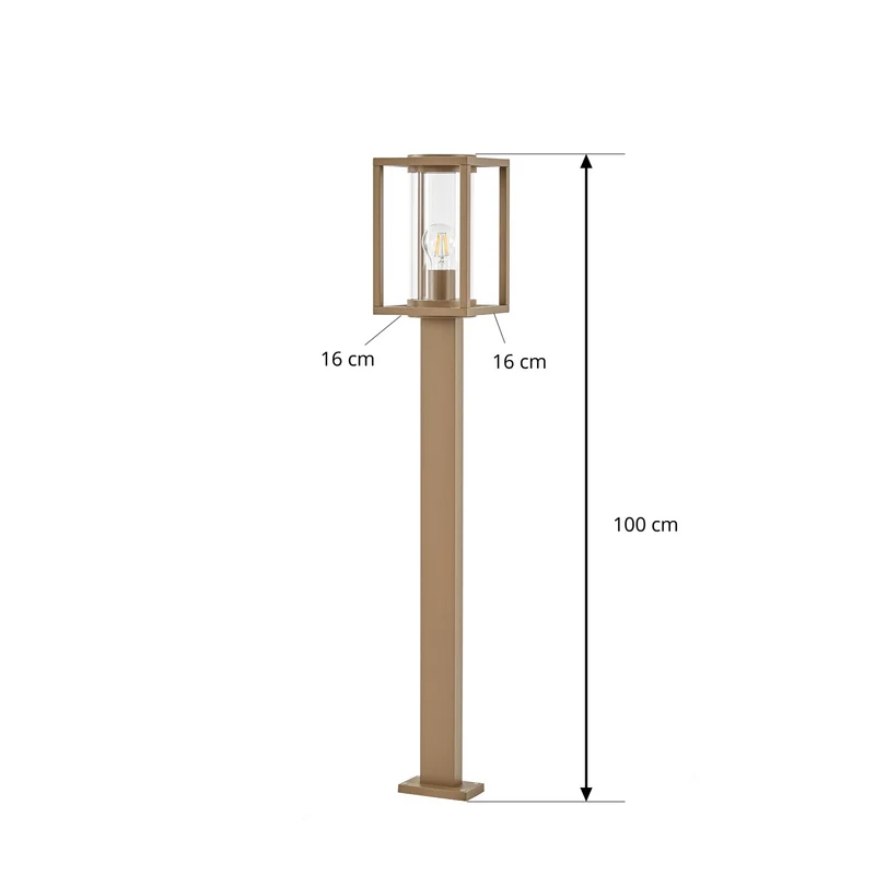 B-Ware Lucande Wegeleuchte Ferda LED Gartenleuchte Pollerleuchte dimmbar braun 100cm