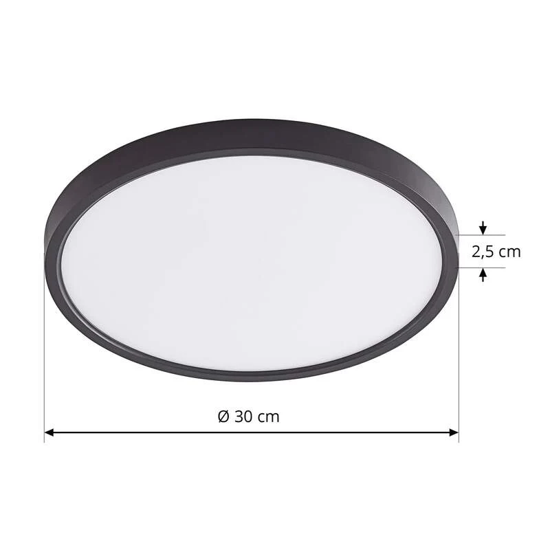 B-Ware Lindby Deckenleuchte Pravin LED Lampe Leuchte schwarz matt Ø30cm warmweiß 3000K