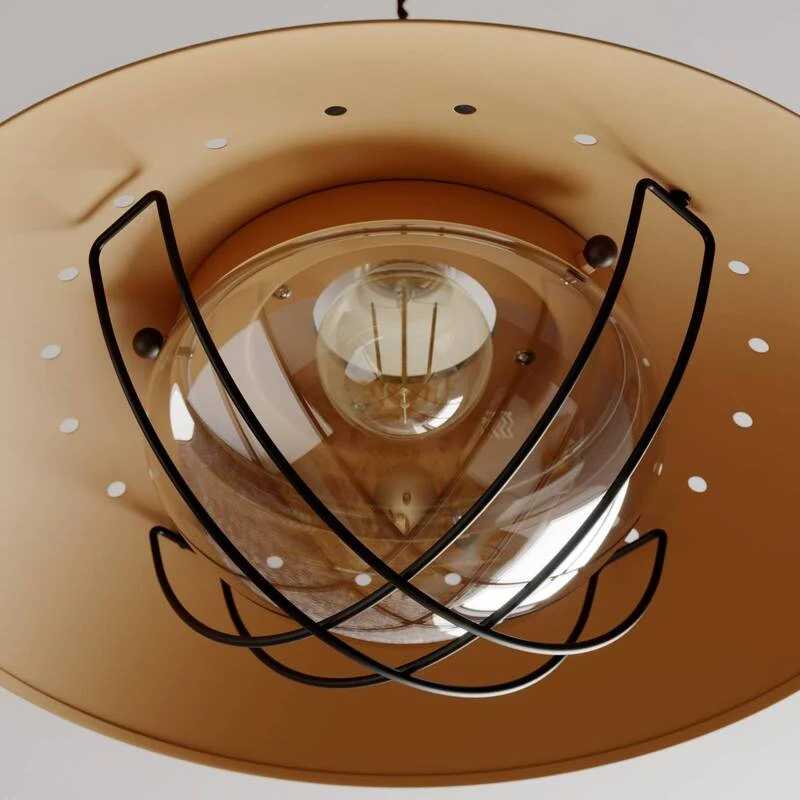 B-Ware Lindby Pendelleuchte Esszimmerlampe Küchenlampe Hängeleuchte E27 braun Rustikal