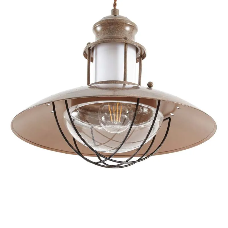 B-Ware Lindby Pendelleuchte Esszimmerlampe Küchenlampe Hängeleuchte E27 braun Rustikal