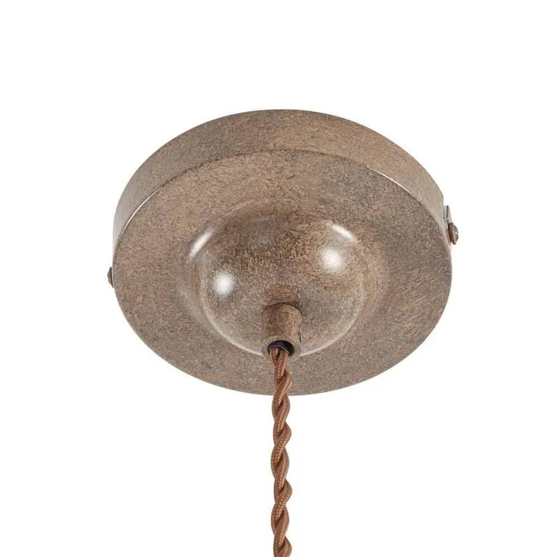 B-Ware Lindby Pendelleuchte Esszimmerlampe Küchenlampe Hängeleuchte E27 braun Rustikal