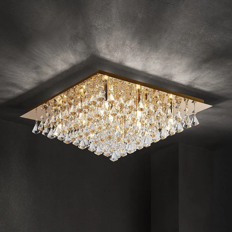 B-Ware Lindby Rimedia Kristall Deckenleuchte Deckenstrahler Gold 55 Cm Lampe Leuchte