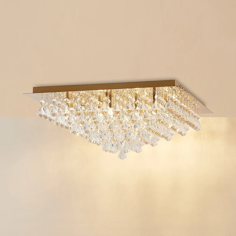 B-Ware Lindby Rimedia Kristall Deckenleuchte Deckenstrahler Gold 55 Cm Lampe Leuchte