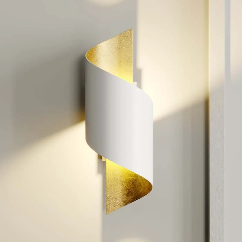 B-Ware Lindby Wandleuchte Desirio LED Wandlampe Metall dimmbar weiß gold 24cm 8cm