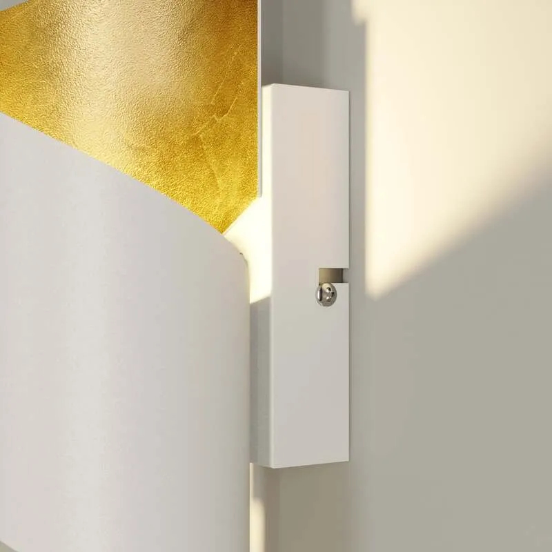 B-Ware Lindby Wandleuchte Desirio LED Wandlampe Metall dimmbar weiß gold 24cm 8cm