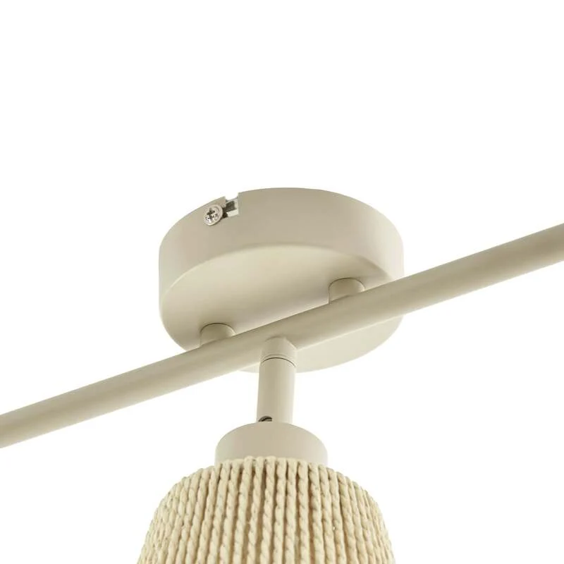 B-Ware Lindby Deckenstrahler Anuva LED Strahler 5-flammig dimmbar beige 86x13cm