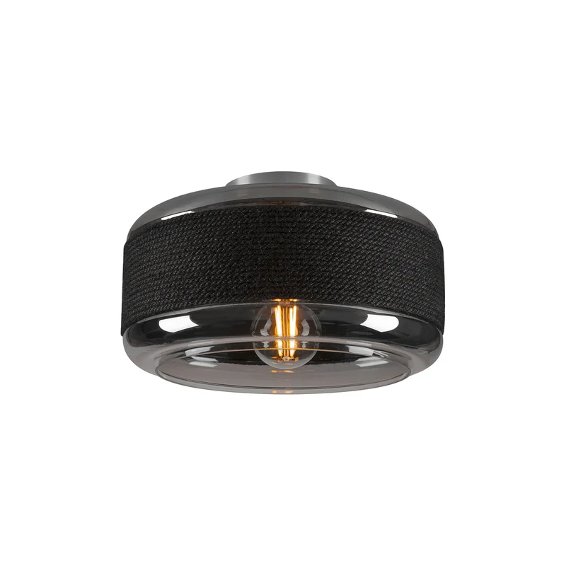B-Ware SLV Deckenlampe Leuchte Pantilo Rope 27 schwarz grau silber Glas modern