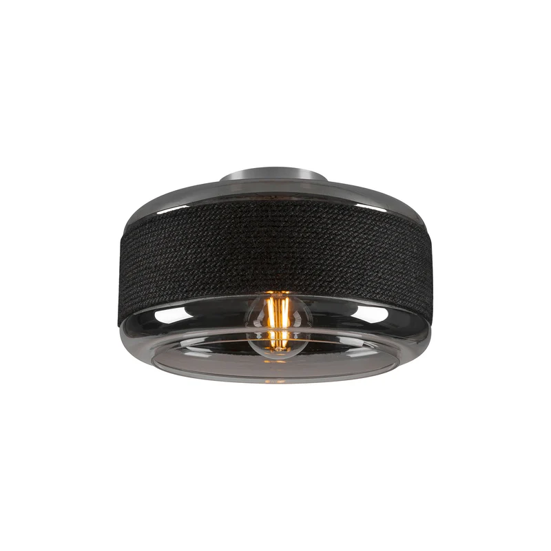 B-Ware SLV Deckenlampe Leuchte Pantilo Rope 27 schwarz grau silber Glas modern