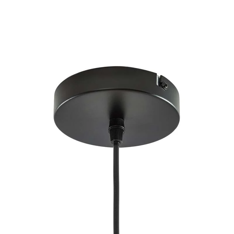 B-Ware Lindby Hängeleuchte Romaine LED Pendelleuchte Lampe dimmbar natur Ø50cm schwarz