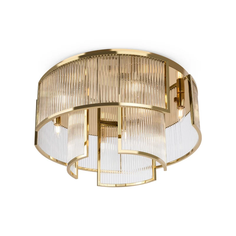 B-Ware Maytoni Deckenleuchte Frame 9-flammig LED Hängelampe Lampe dimmbar gold klar