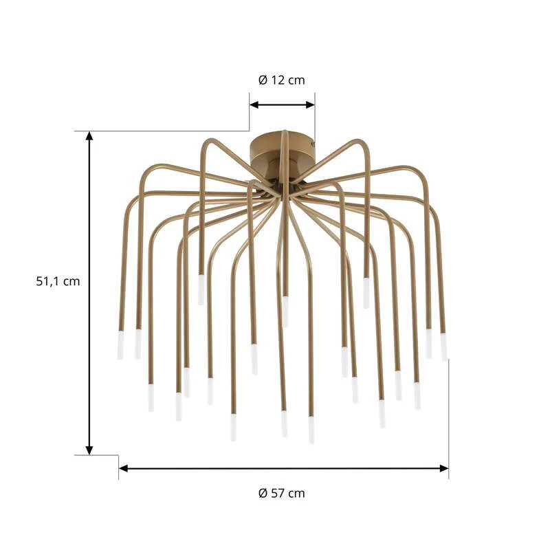 B-Ware Lucande Deckenlampe Deckenleuchte Ariadne LED Lampe dimmbar gold Ø57cm 3000K