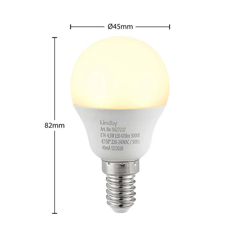 B-Ware Lindby LED Tropfenlampe E14 4,5W warmweiß 3000K Lampe Leuchte 470 Lumen 150 Grad
