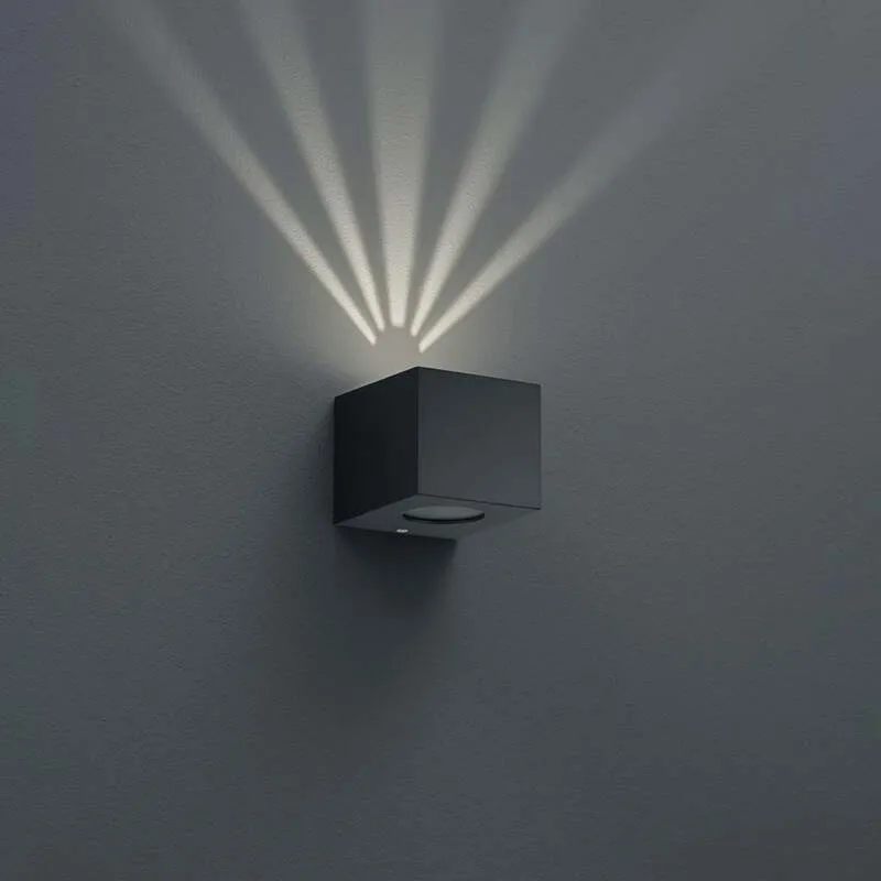 B-Ware Reality Außenwandleuchte Cordoba LED Wandleuchte Gartenlampe schwarz IP44 10x9cm