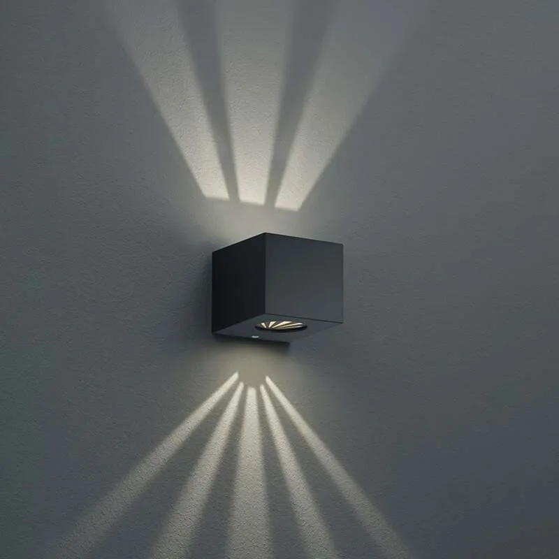 B-Ware Reality Außenwandleuchte Cordoba LED Wandleuchte Gartenlampe schwarz IP44 10x9cm