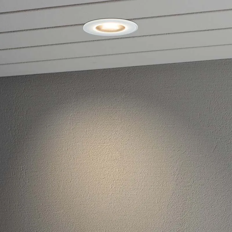 B-Ware Konstsmide LED Einbauleuchte 7875 Außenbereich Lampe warmweiß IP44 Ø11cm weiß