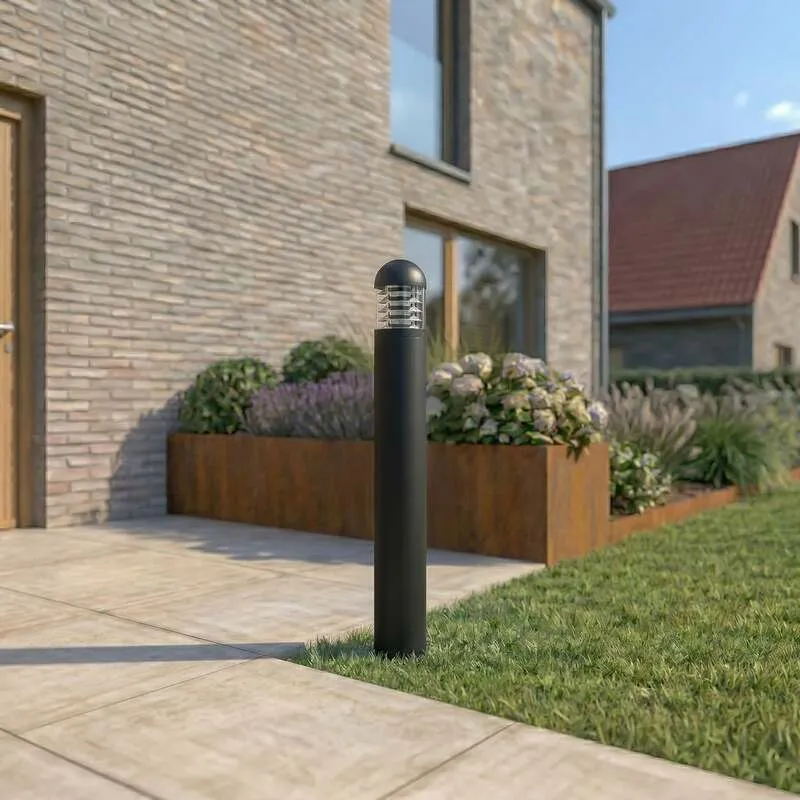 B-Ware Lucande Wegeleuchte Gartenleuchte Skagena LED Pollerleuchte anthrazit 90cm IP54