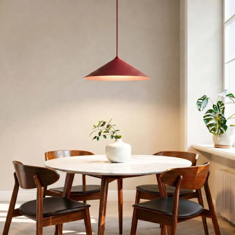 B-Ware TK-Lighting Hängeleuchte Lume XL LED Pendelleuchte dimmbar burgunderrot Ø49cm