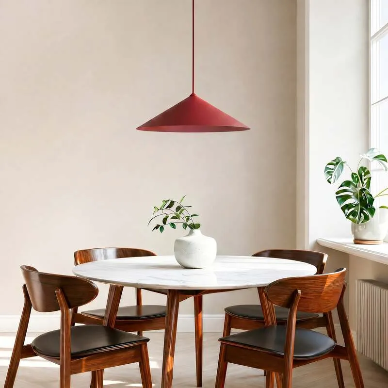 B-Ware TK-Lighting Hängeleuchte Lume XL LED Pendelleuchte dimmbar burgunderrot Ø49cm
