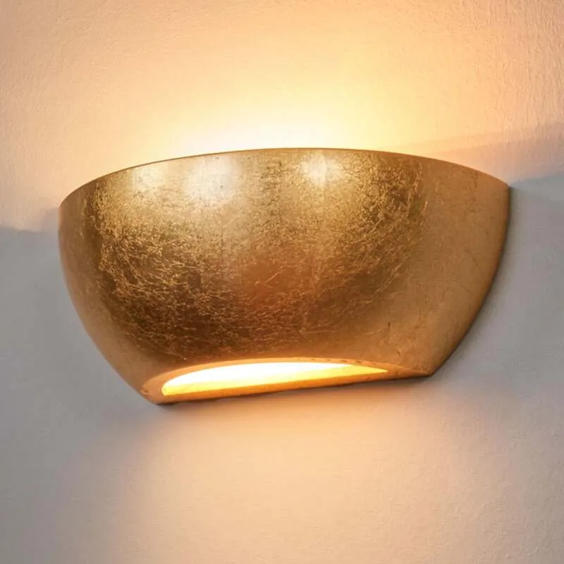 B-Ware Lindby Wandleuchte Hängeleuchte Kolja LED Wandlampe Lampe dimmbar gold 25cm