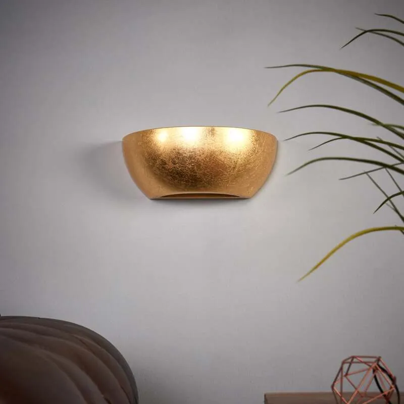 B-Ware Lindby Wandleuchte Hängeleuchte Kolja LED Wandlampe Lampe dimmbar gold 25cm