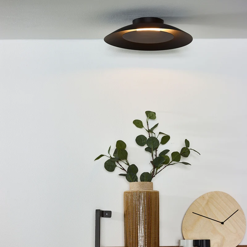 B-Ware Lucide LED-Deckenlampe Foskal in Schwarz Ø 34,5 cm Deckenlampe Deckenlicht LED