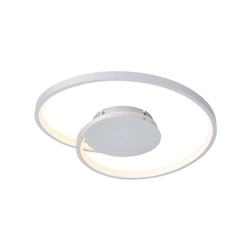 B-Ware Lucande Deckenlampe LED Enesa dimmbar 21W warmweiß silber Ø46cm 1100 Lumen