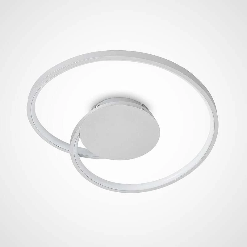 B-Ware Lucande Deckenlampe LED Enesa dimmbar 21W warmweiß silber Ø46cm 1100 Lumen