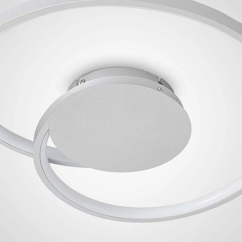 B-Ware Lucande Deckenlampe LED Enesa dimmbar 21W warmweiß silber Ø46cm 1100 Lumen