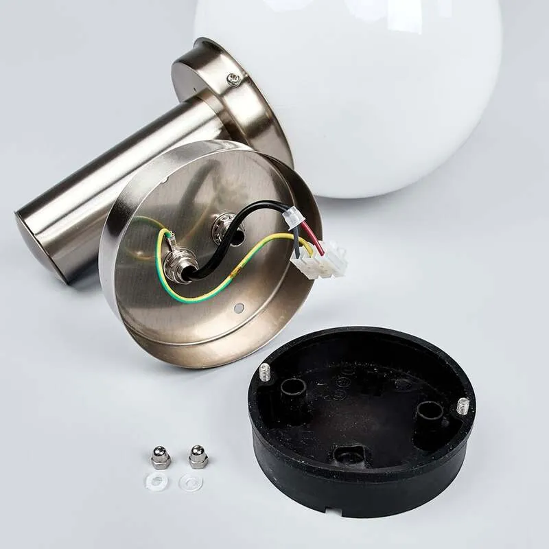 B-Ware Lindby Außenwandleuchte Nada Edelstahl Gartenlampe Bewegungsmelder IP44 E27 LED