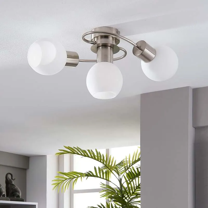 B-Ware Lindby Deckenlampe Ciala LED Lampe 3-flammig dimmbar nickel satiniert Ø 10 cm