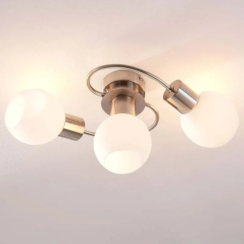B-Ware Lindby Deckenlampe Ciala LED Lampe 3-flammig dimmbar nickel satiniert Ø 10 cm
