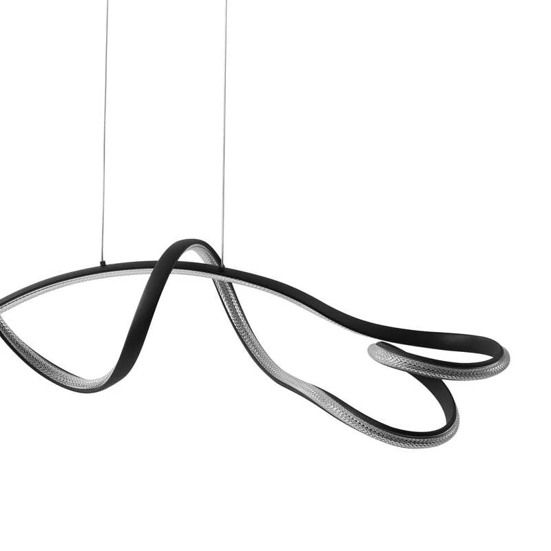 B-Ware Lucande Pendelleuchte Hängelampe LED Rodado schwarz Aluminium Beleuchtung