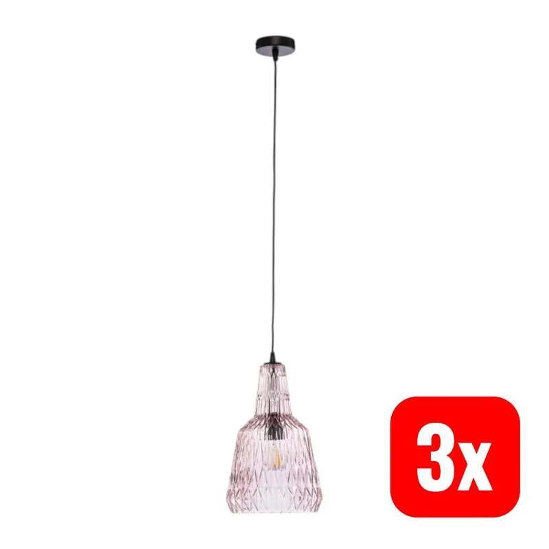 B-Ware Lindby Hängeleuchte Belarion LED Pendelleuchte Lampe dimmbar pink 35cm Höhe