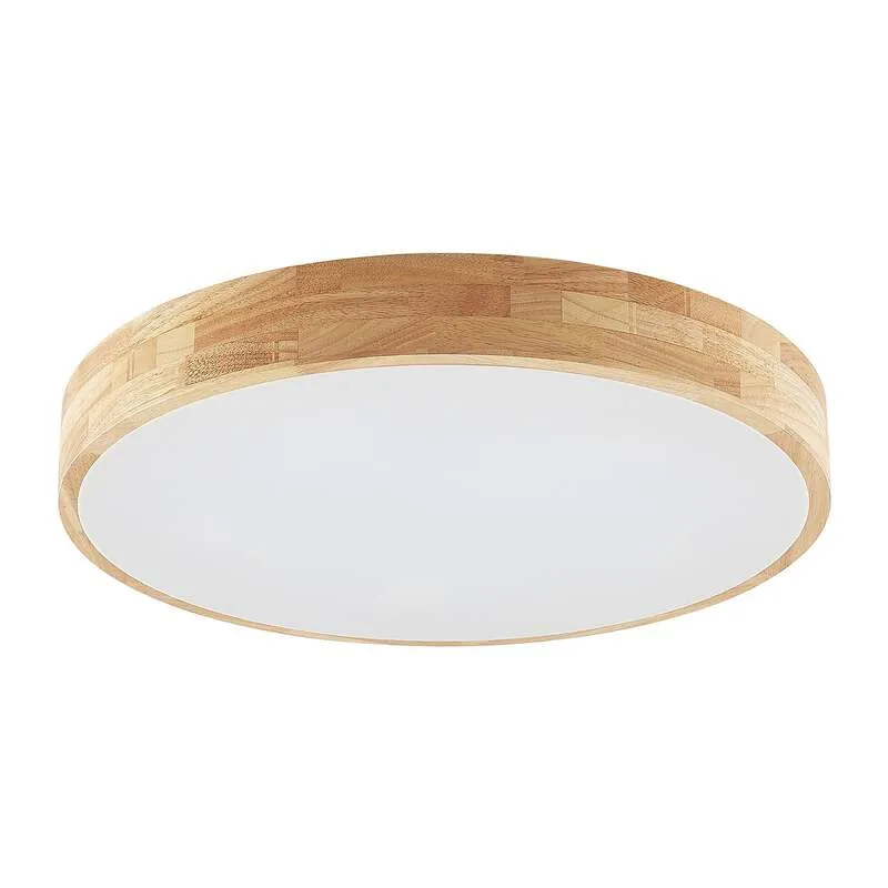 B-Ware Lindby Deckenlampe Tanju LED Leuchte Lampe dimmbar rustikal Ø60cm Holz weiß
