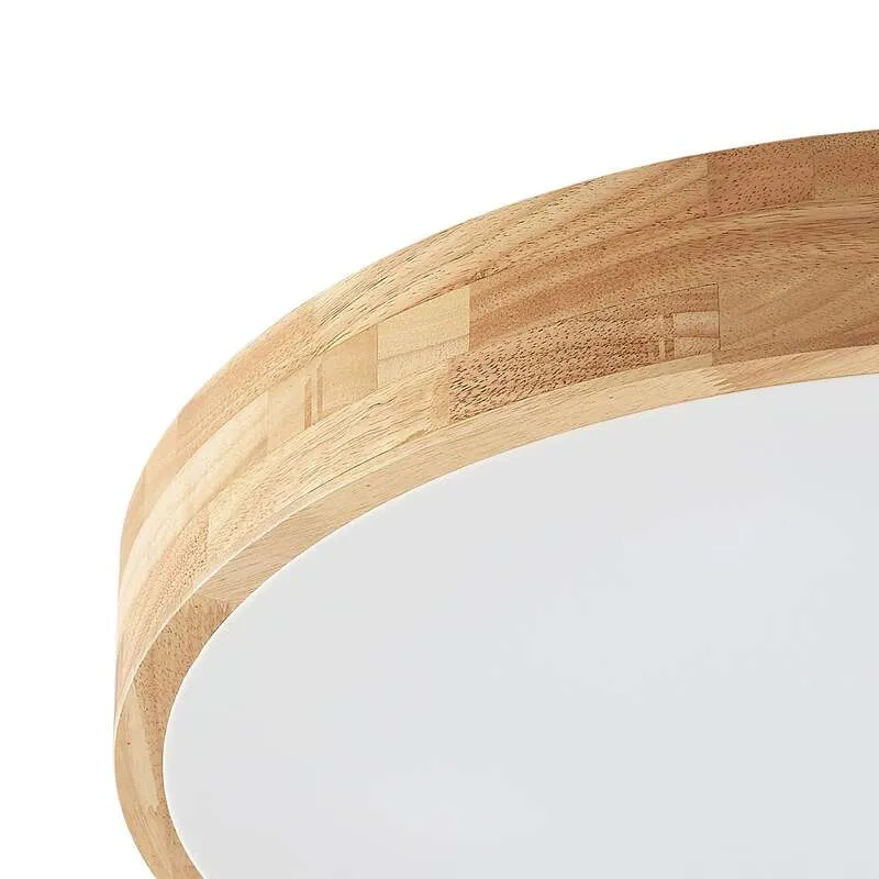 B-Ware Lindby Deckenlampe Tanju LED Leuchte Lampe dimmbar rustikal Ø60cm Holz weiß