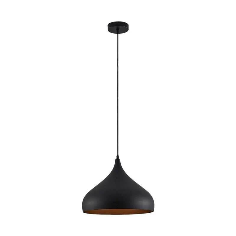 B-Ware Lindby Hängelampe Hängeleuchte Ritana LED Pendelleuchte Lampe schwarz-gold Ø31cm