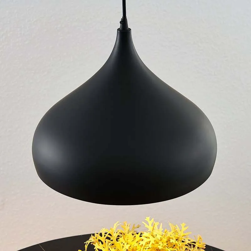 B-Ware Lindby Hängelampe Hängeleuchte Ritana LED Pendelleuchte Lampe schwarz-gold Ø31cm
