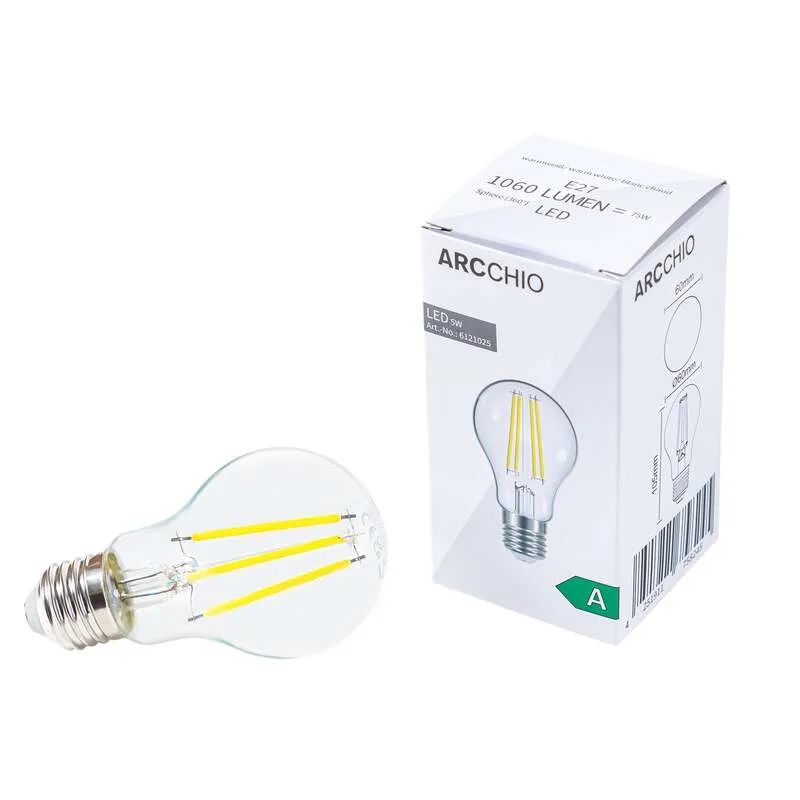 B-Ware Arcchio LED Lampe E27 Filament 5W warmweiß 2700K klar 1060 Lumen 320°