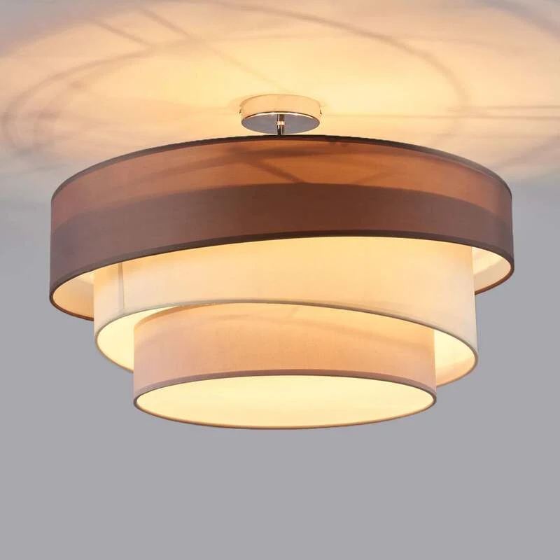 B-Ware Lindby Deckenleuchte Deckenlampe Melia LED braun grau 56cm Leuchte Lampe