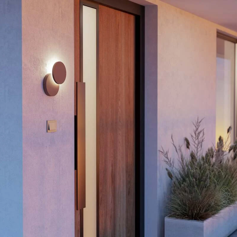 B-Ware Eglo LED Außenwandleuchte Pedersano Gartenlampe rostfarben IP44 Ø14cm 800Lumen