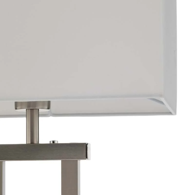 B-Ware Lindby Tischleuchte Lampe Sigurd LED dimmbar weiß nickel 54cm Höhe 32cm Breite
