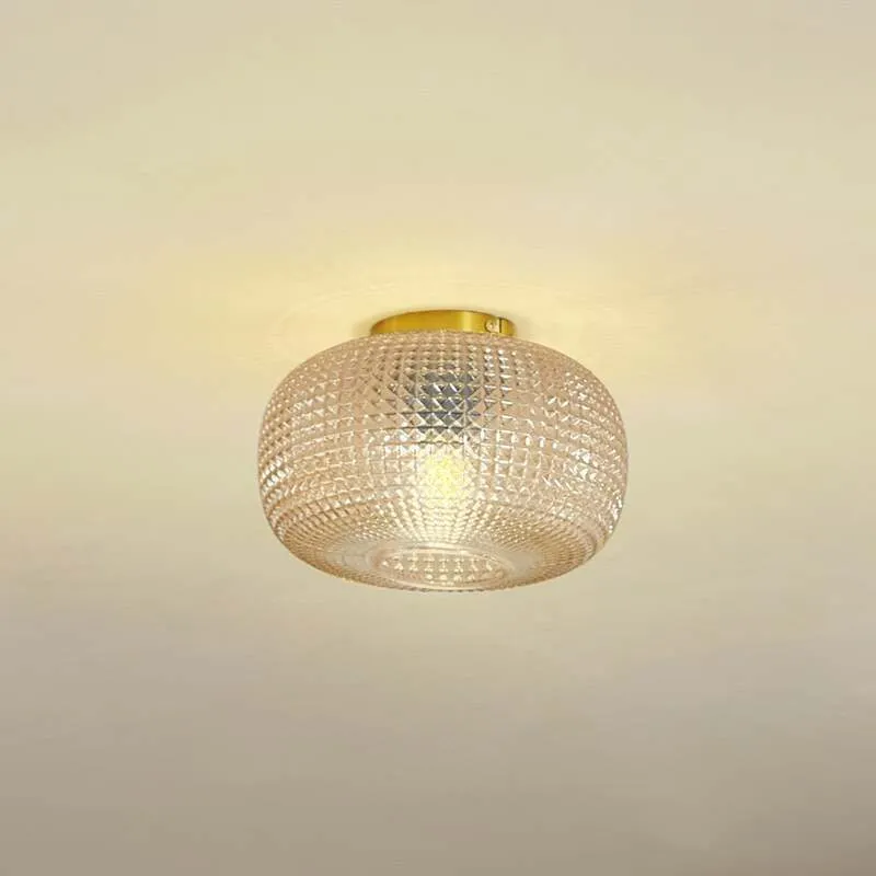 B-Ware Lindby Deckenleuchte Hildur Ø 25 cm amber Glas dimmbar E27 IP20