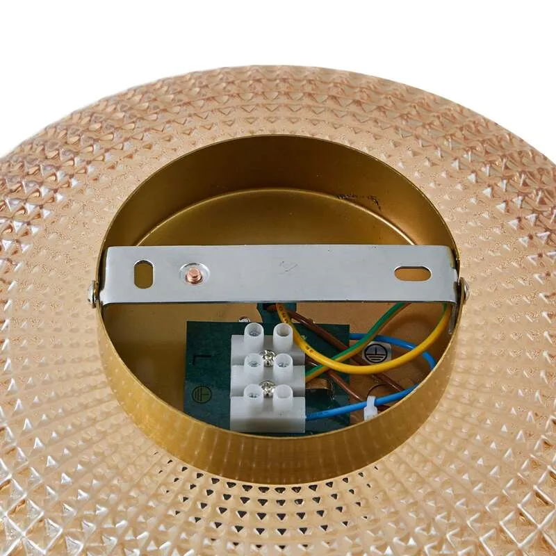 B-Ware Lindby Deckenleuchte Hildur Ø 25 cm amber Glas dimmbar E27 IP20