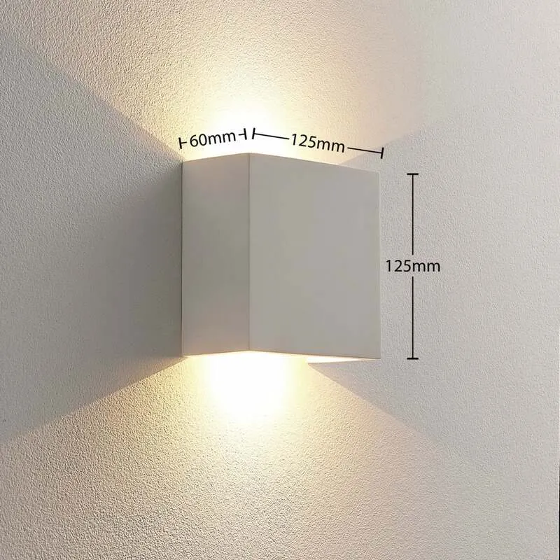 B-Ware Lindby Wandleuchte Wandlampe Anneke LED Leuchte Gips weiß 13cm up/down 440lm