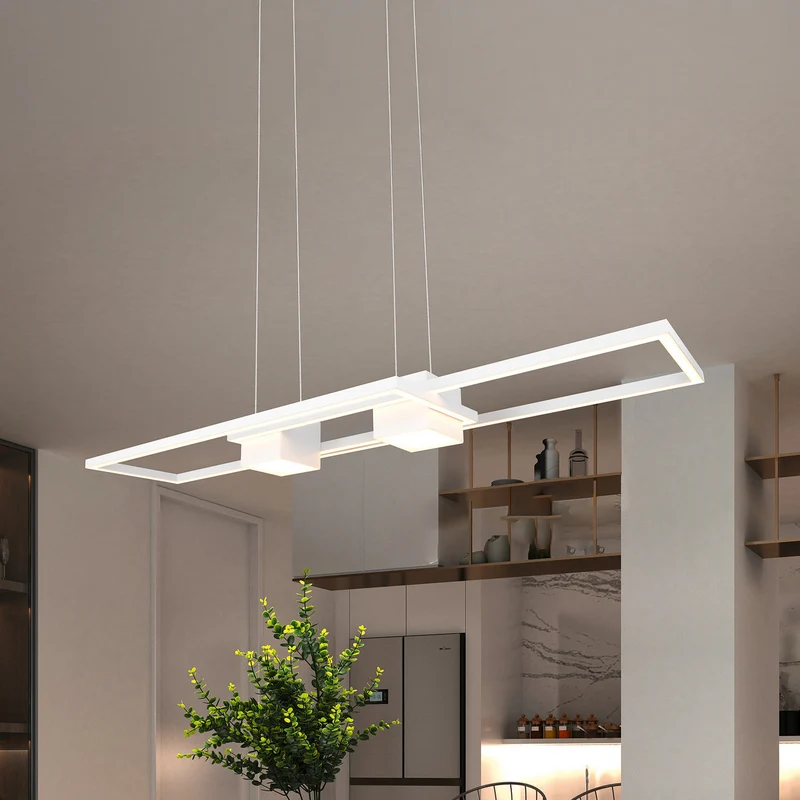 B-Ware TRIO LIGHTING Hängeleuchte Albany LED dimmbar weiß 100x28cm Alu Fernbedienung