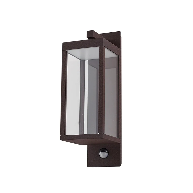 B-Ware Lucande Wandleuchte Außenlampe Ferdinand LED Sensor Bewegungsmelder braun rostfa